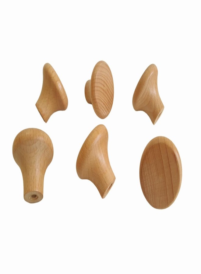 CURIOFACT Beechwood Drawer Knobs, Wardrobe Handles, Loft Handle, Kitchen Pull Handles, Cabinet Wooden Knobs (Small Mushroom) - Image 1